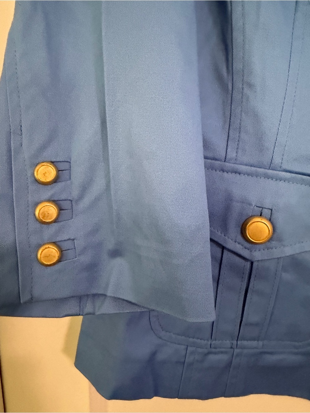 Joan Rivers QVC Vintage Y2K Blue and White Stitched Cotton Blazer Women’s XL - Picture 5 of 10